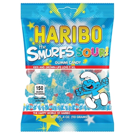 Haribo Haribo Confectionery Sour Smurfs 4 oz., PK12 30504